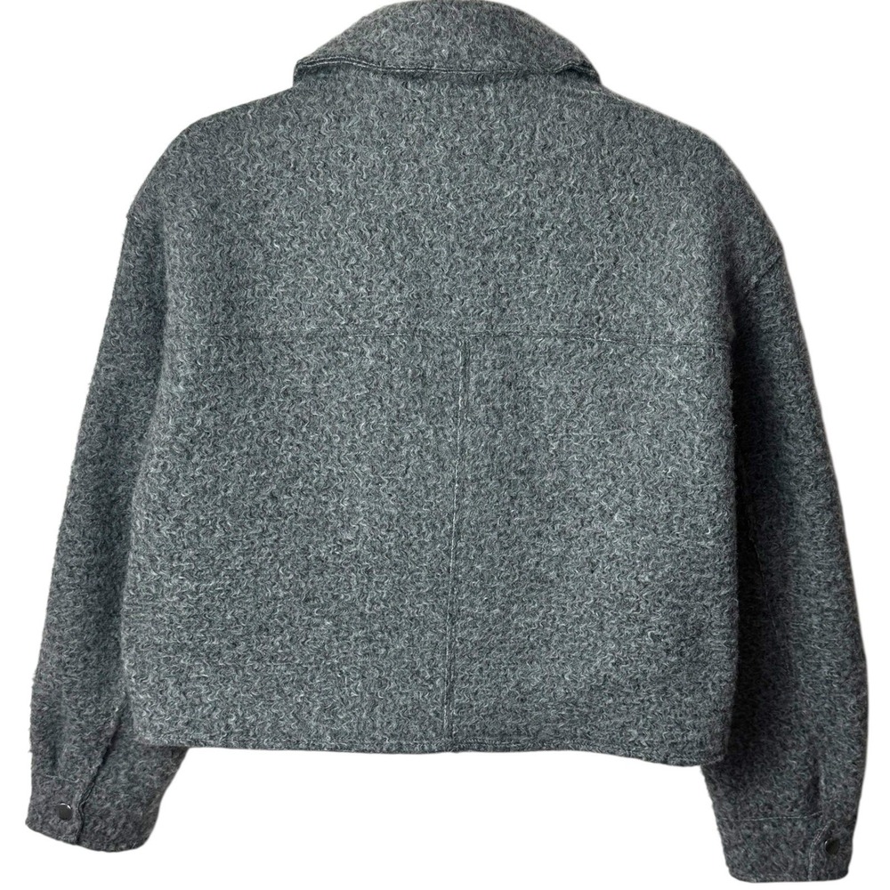 Zara Boucle Cropped Winter Jacket Gray Quiet Luxury Capsule Old Money S - Picture 5 of 10